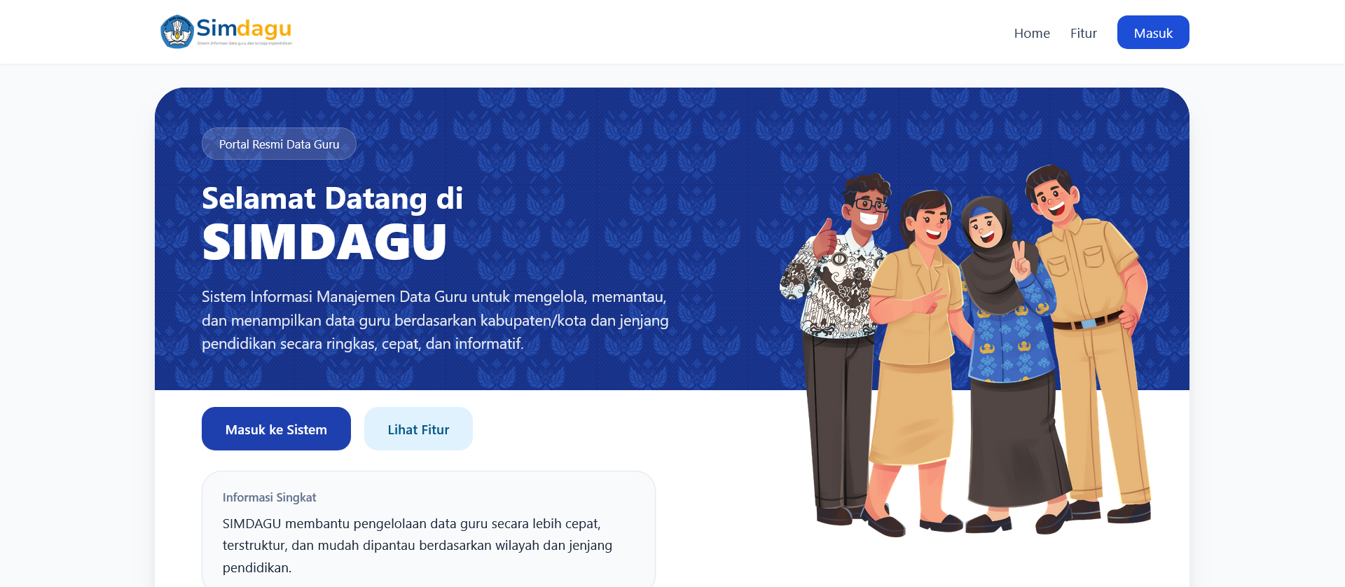 Aplikasi Simdagu (Sistem Informasi Data Guru dan Tenaga Pendidikan) - BGTK Provinsi Banten
