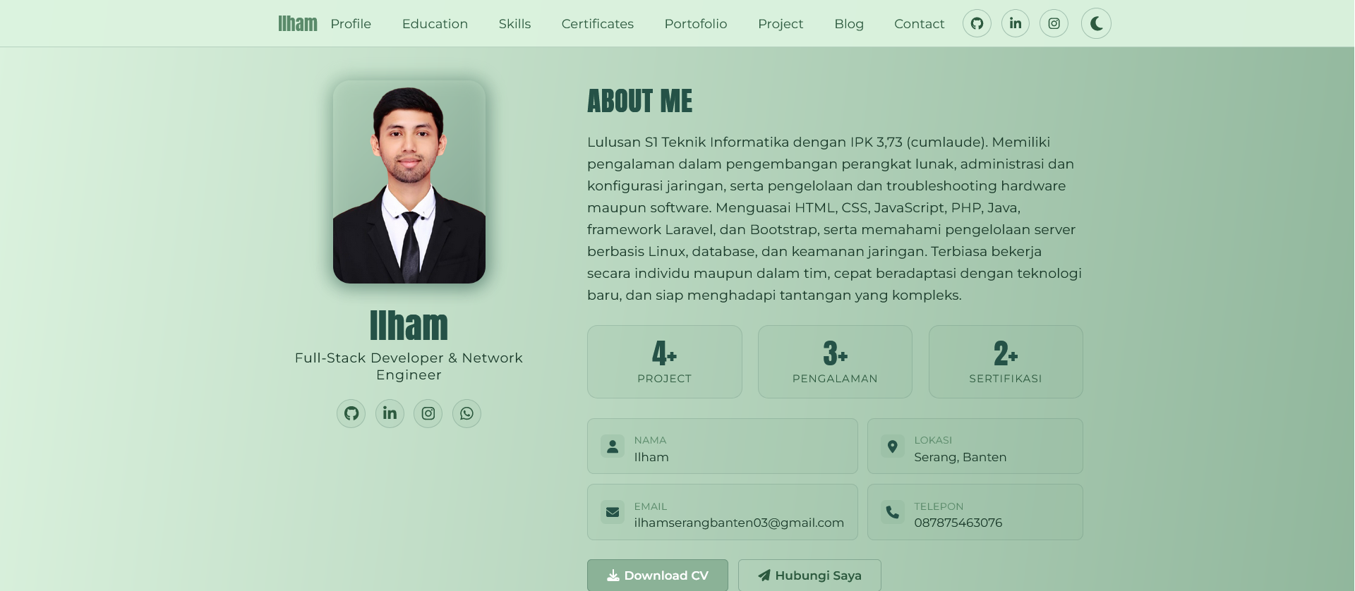 Portfolio Management System – Personal Portfolio CMS
